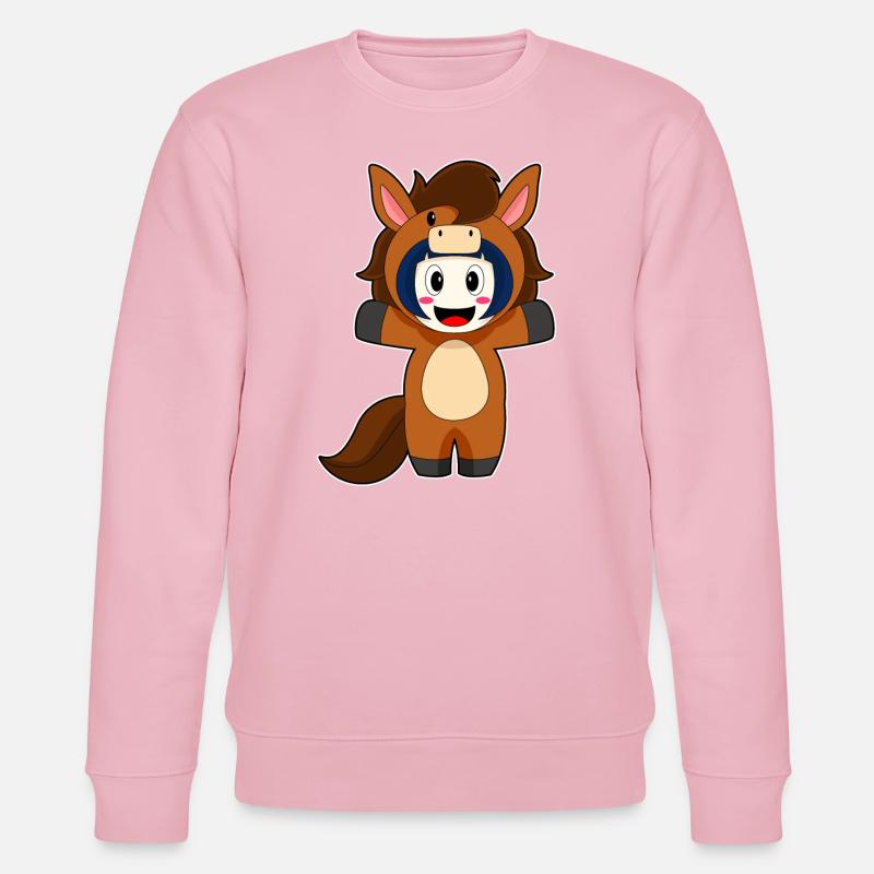 Pferd Mädchen Kostüm - Stanley/Stella Unisex Bio-Sweatshirt CHANGER  - Hellrosa
