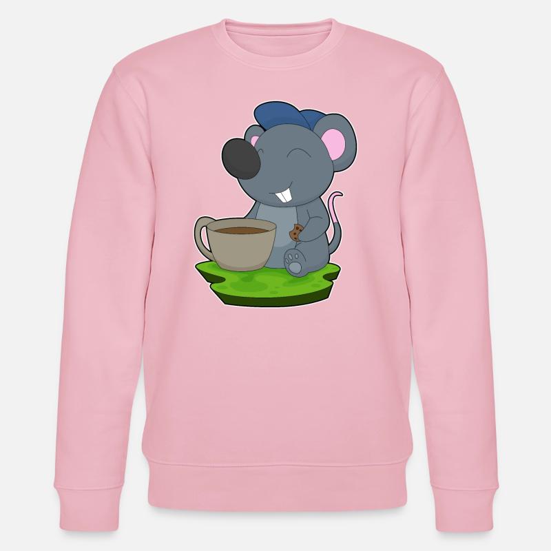 Mouse Coffee Mug - Stanley/Stella CHANGER Unisex Organic Sweatshirt - cotton pink