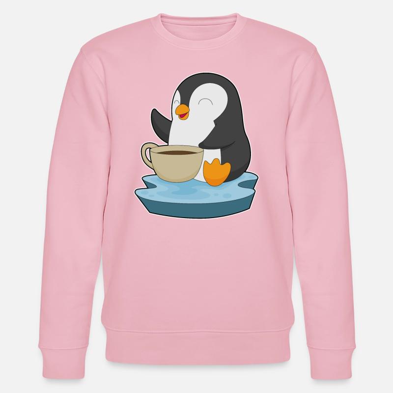Pinguin Kaffee Tasse - Stanley/Stella Unisex Bio-Sweatshirt CHANGER - Hellrosa