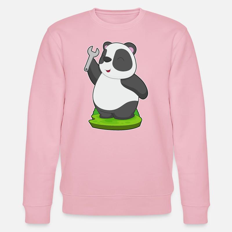 Clé artisanale Panda - Sweat bio CHANGER Stanley/Stella Unisexe - rose pâle
