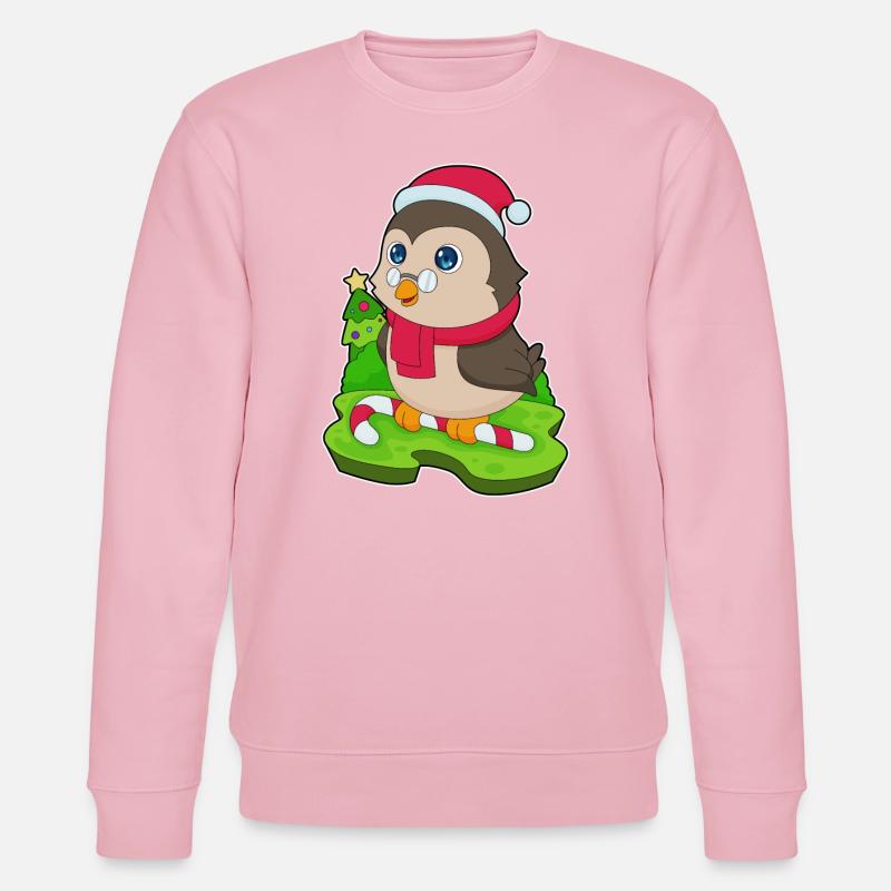 Hibou Noël Candy Cane - Sweat bio CHANGER Stanley/Stella Unisexe - rose pâle