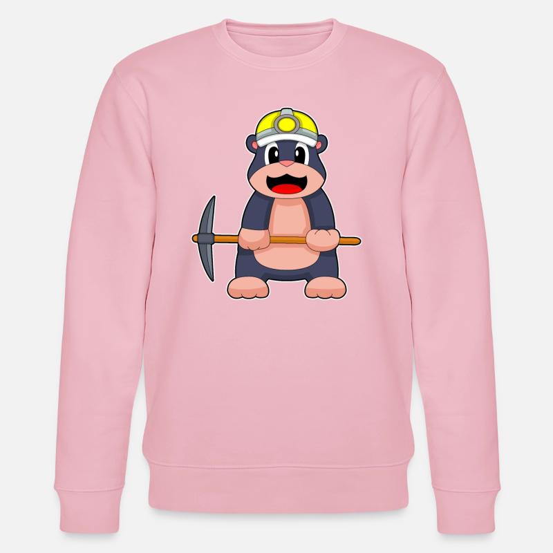 Taupe, Mineur, Pioche, Exploitation Minière - Sweat bio CHANGER Stanley/Stella Unisexe - rose pâle