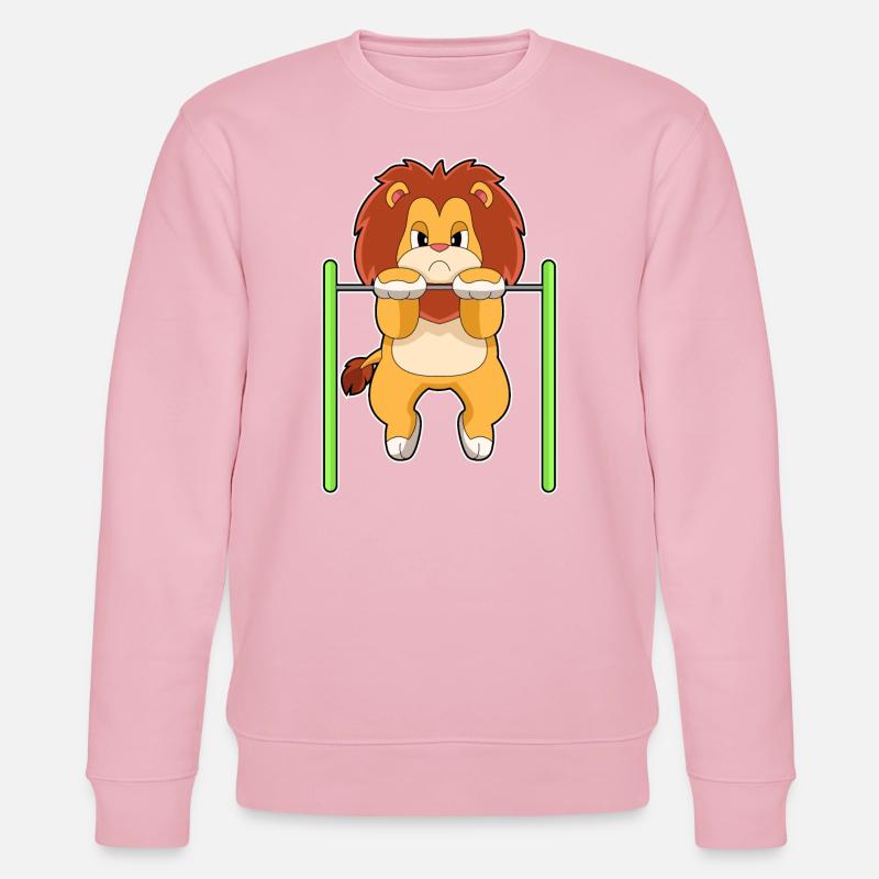 Lion Bodybuilding Pull-ups - Stanley/Stella CHANGER Unisex Organic Sweatshirt - cotton pink