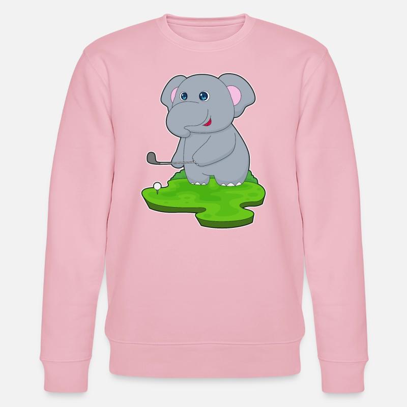 Elefant Golf Golfschläger - Stanley/Stella Unisex Bio-Sweatshirt CHANGER  - Hellrosa