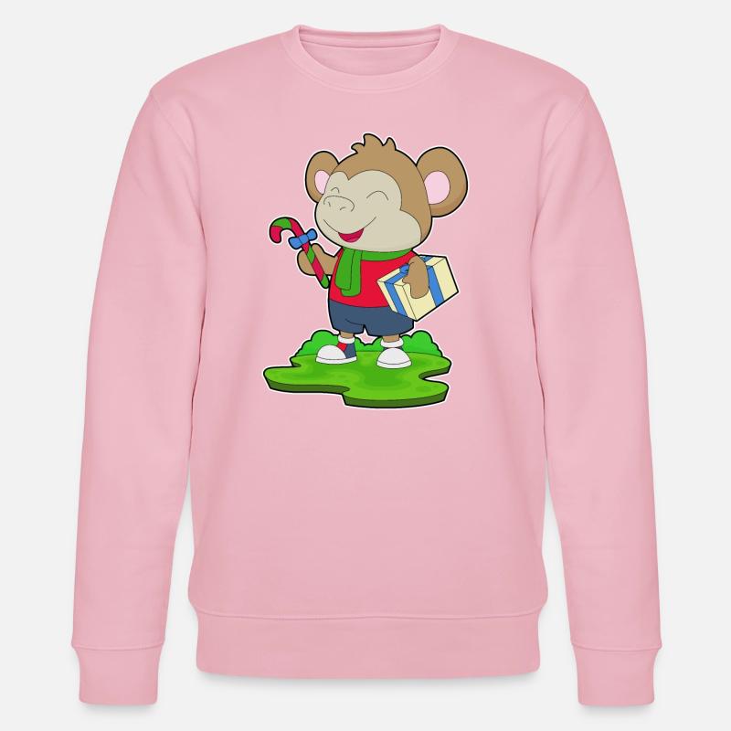 Forfait Noël Singe - Sweat bio CHANGER Stanley/Stella Unisexe - rose pâle
