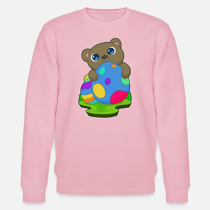 Bär Ostern Ostereier - Stanley/Stella Unisex Bio-Sweatshirt CHANGER  - Hellrosa