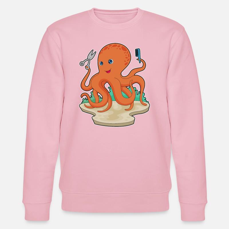 Octopus Coiffeur Ciseaux - Sweat bio CHANGER Stanley/Stella Unisexe - rose pâle