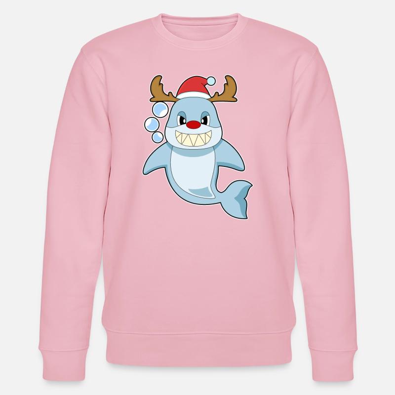 Requin Noël renne - Sweat bio CHANGER Stanley/Stella Unisexe - rose pâle