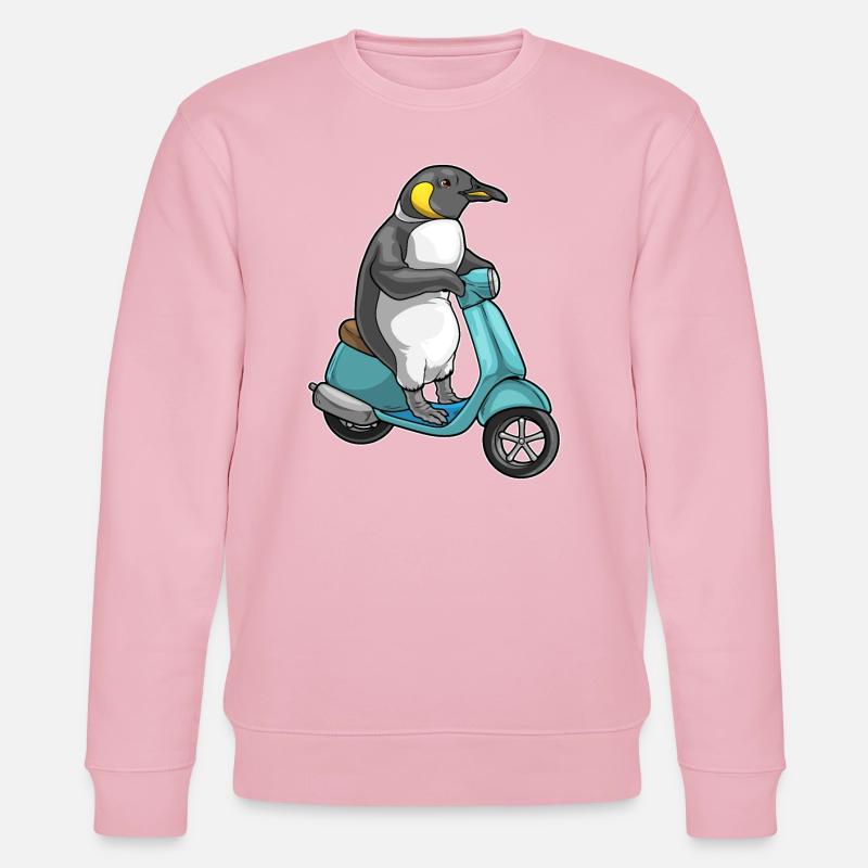 Pinguin Motorroller - Stanley/Stella Unisex Bio-Sweatshirt CHANGER  - Hellrosa