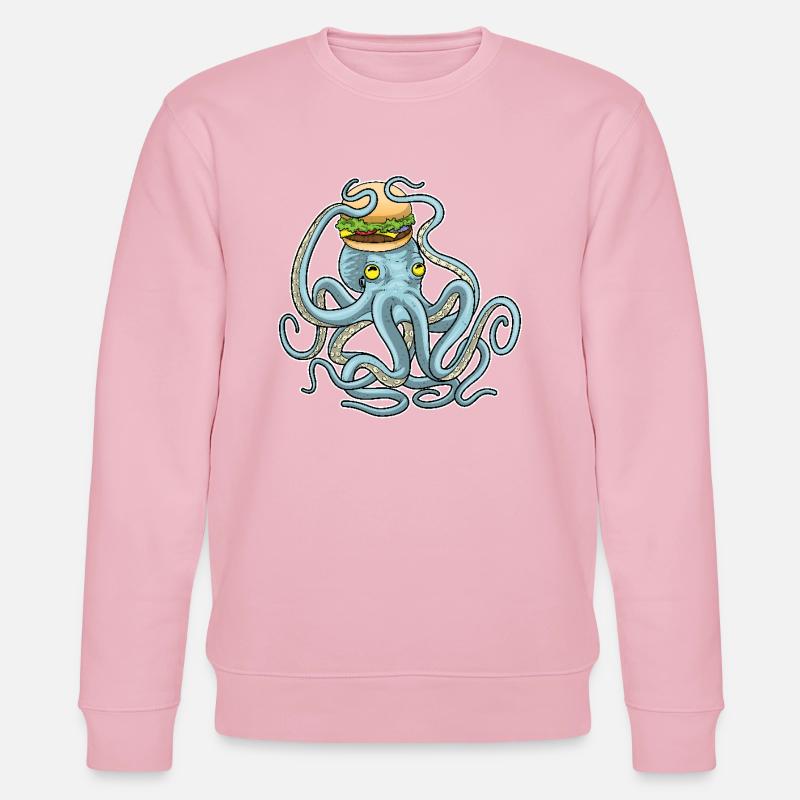 Krake Cheeseburger - Stanley/Stella Unisex Bio-Sweatshirt CHANGER  - Hellrosa
