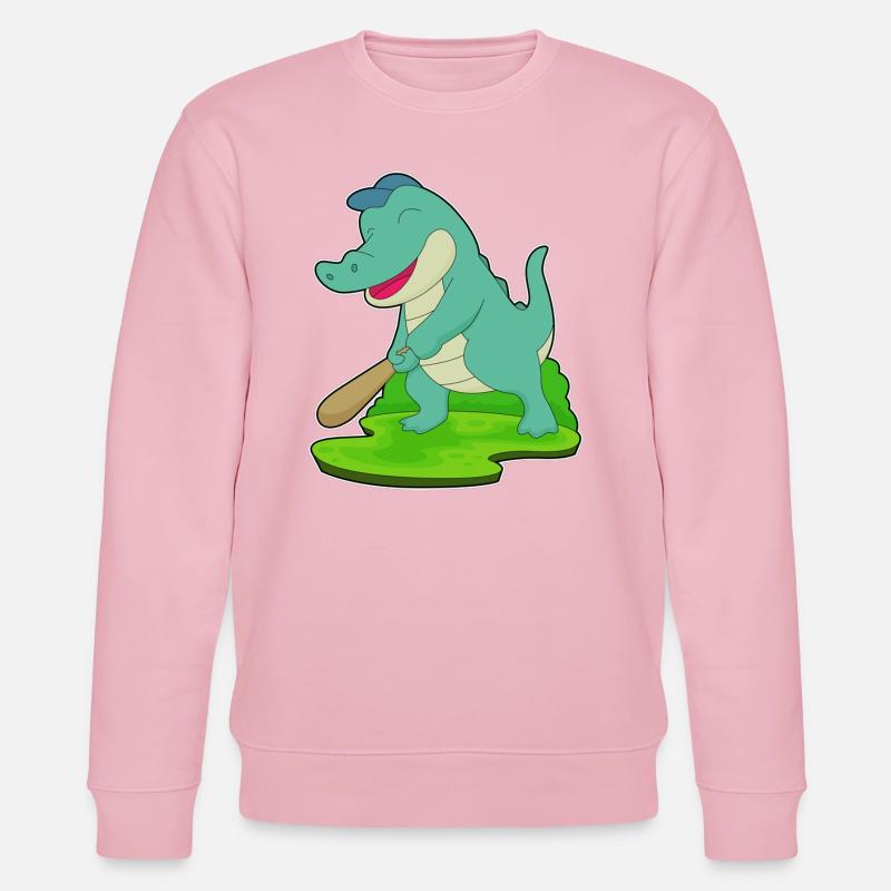 Bâton de baseball Crocodile - Sweat bio CHANGER Stanley/Stella Unisexe - rose pâle