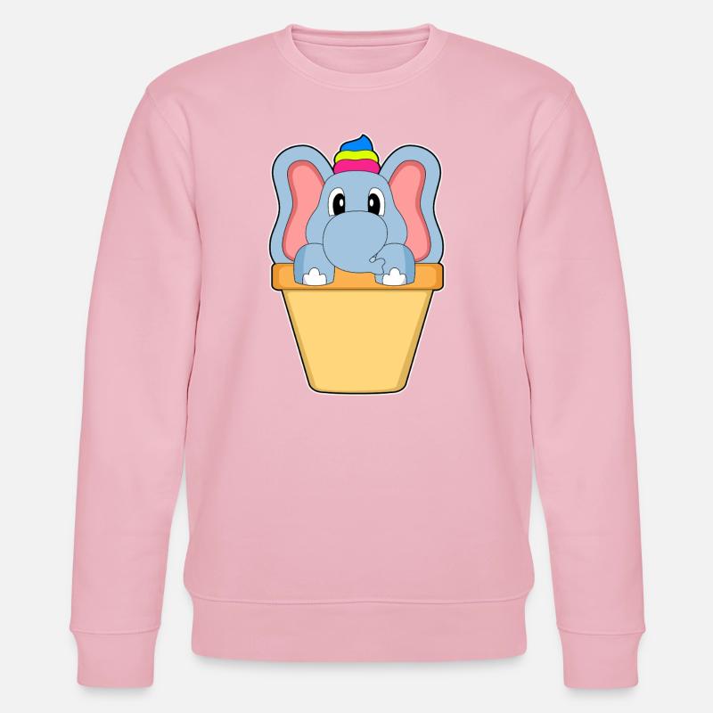 Glace à la gaufre d’éléphant - Sweat bio CHANGER Stanley/Stella Unisexe - rose pâle