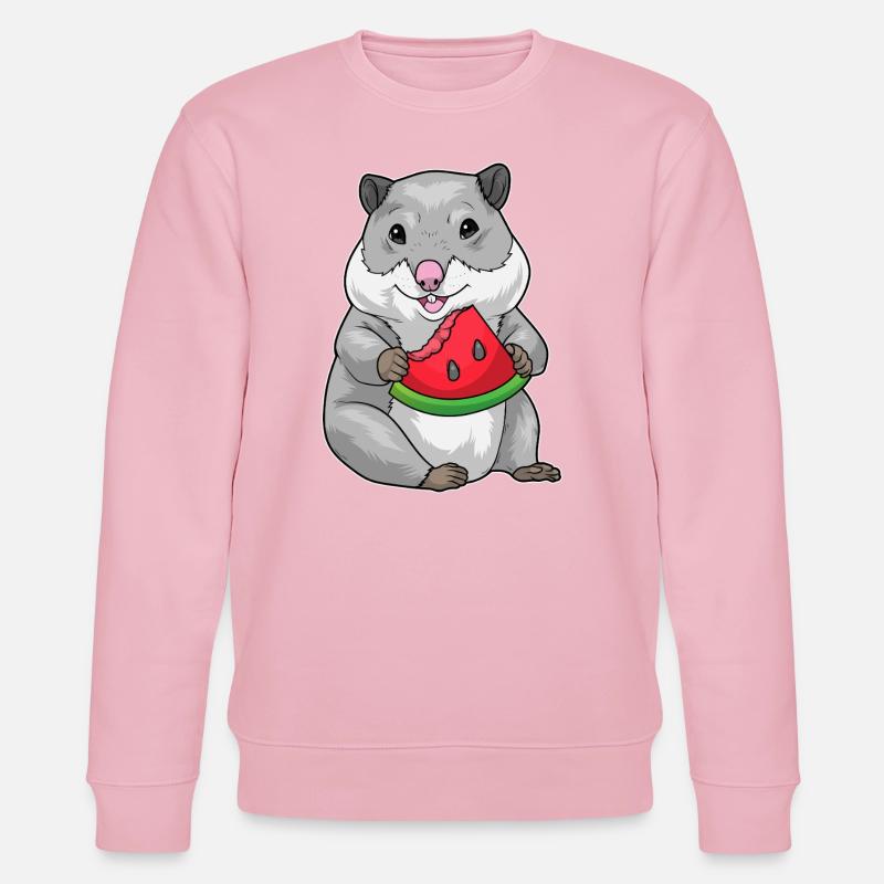 Hamster Pastèque - Sweat bio CHANGER Stanley/Stella Unisexe - rose pâle