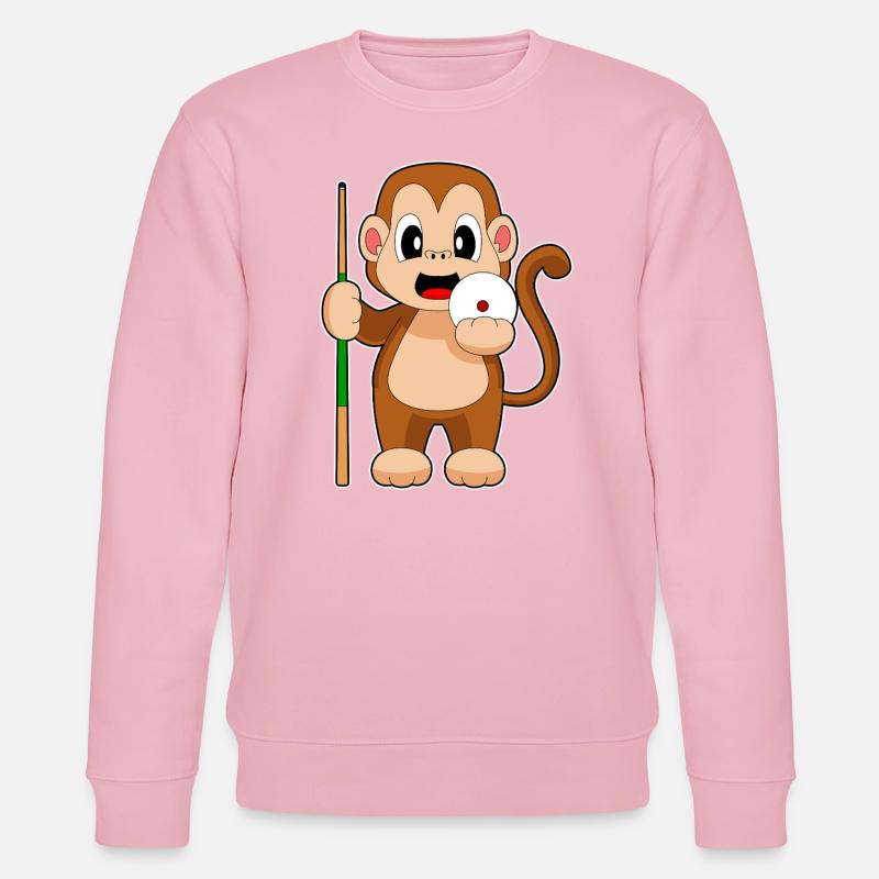 Queue de billard Monkey - Sweat bio CHANGER Stanley/Stella Unisexe - rose pâle