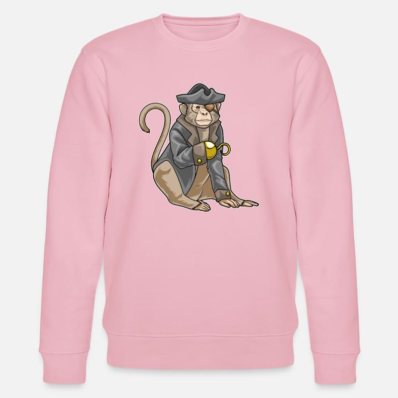 Monkey Pirate Hook Hand - Stanley/Stella CHANGER Unisex Organic Sweatshirt - cotton pink