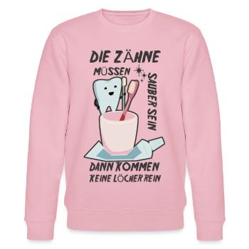Kinderzahnarzt Spruch - Stanley/Stella Unisex Bio-Sweatshirt CHANGER  - Hellrosa - Vorne - Jaron (178cm) & Liana (172cm)