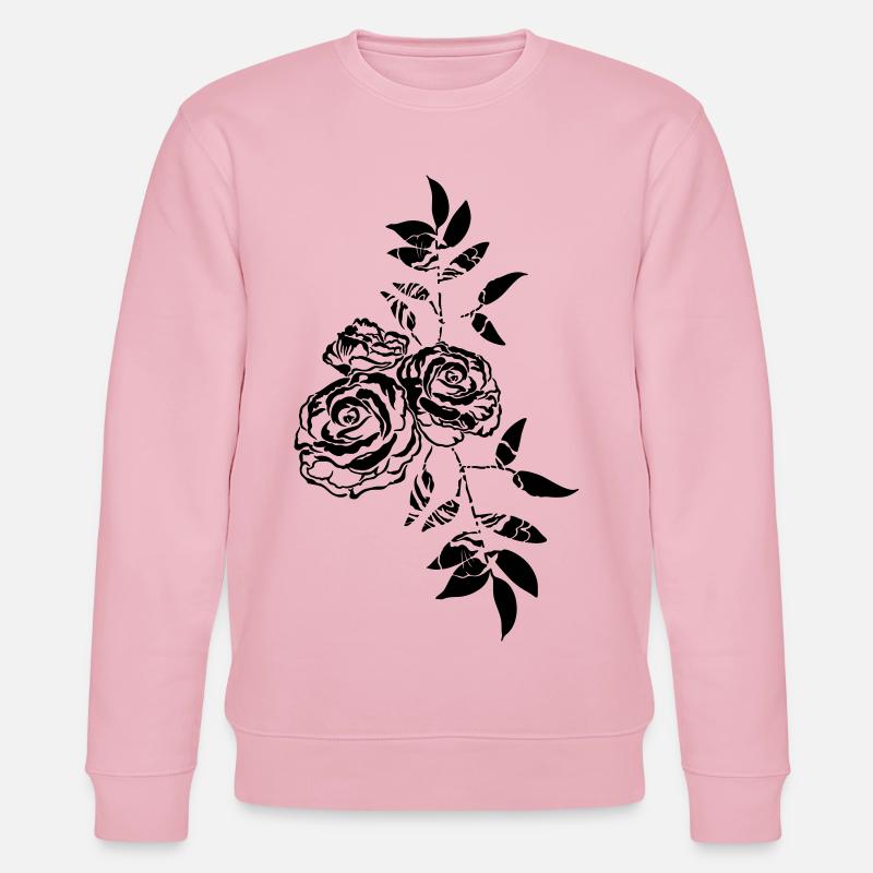 Fleurs de rose Feuilles - Sweat bio CHANGER Stanley/Stella Unisexe - rose pâle