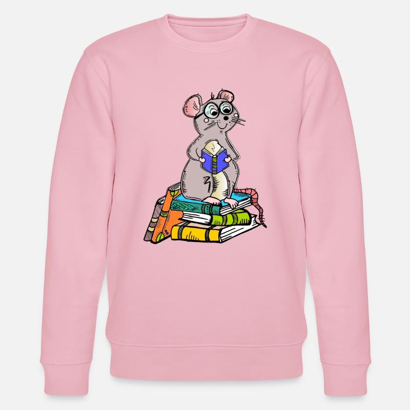 Book Nerd - Leseratte - Stanley/Stella Unisex Bio-Sweatshirt CHANGER  - Hellrosa