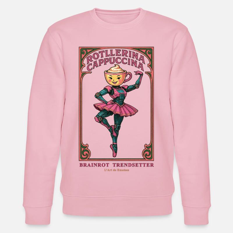 BrainRot Trendsetter| ROTllerina Cappuccina - Stanley/Stella Unisex Bio-Sweatshirt CHANGER  - Hellrosa
