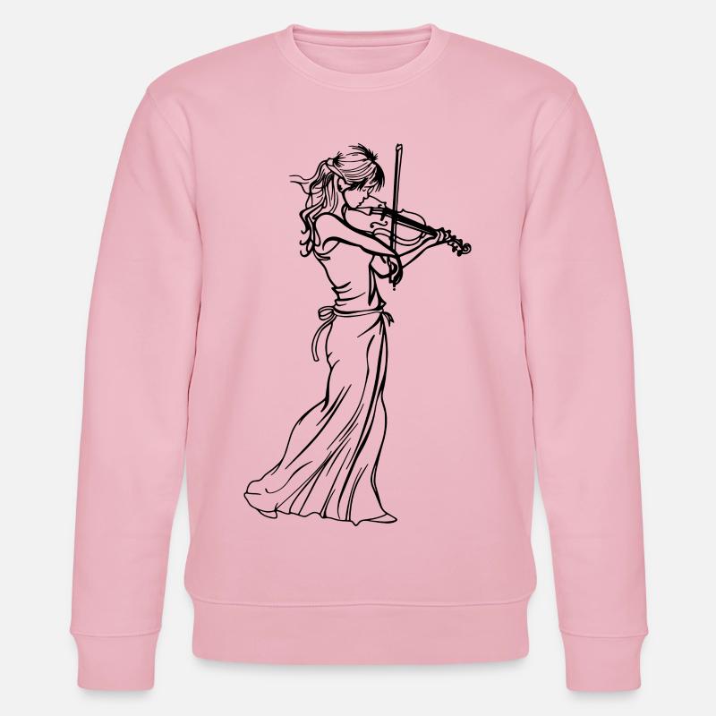 Geigenmädchen Skizze - Stanley/Stella Unisex Bio-Sweatshirt CHANGER  - Hellrosa
