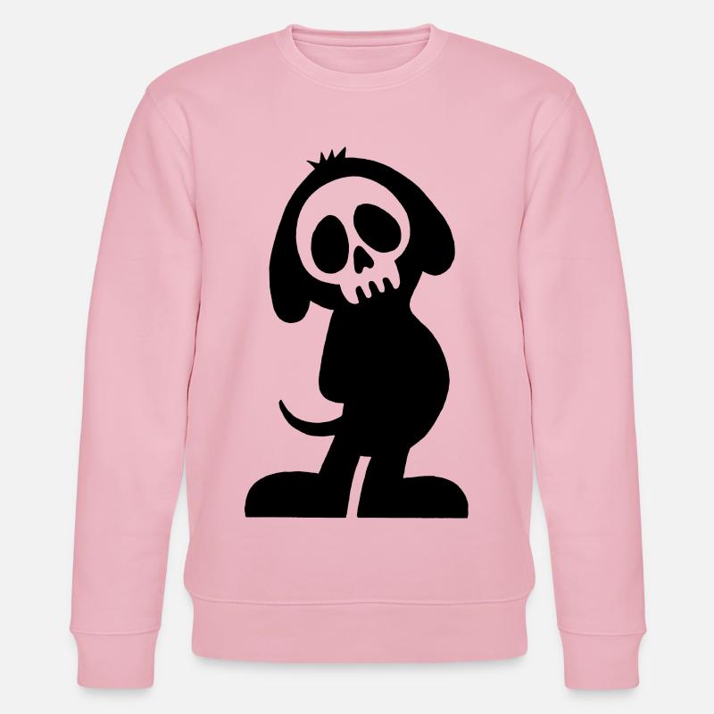 Schwarzer Hundeschädel und Silhouette - Stanley/Stella Unisex Bio-Sweatshirt CHANGER  - Hellrosa