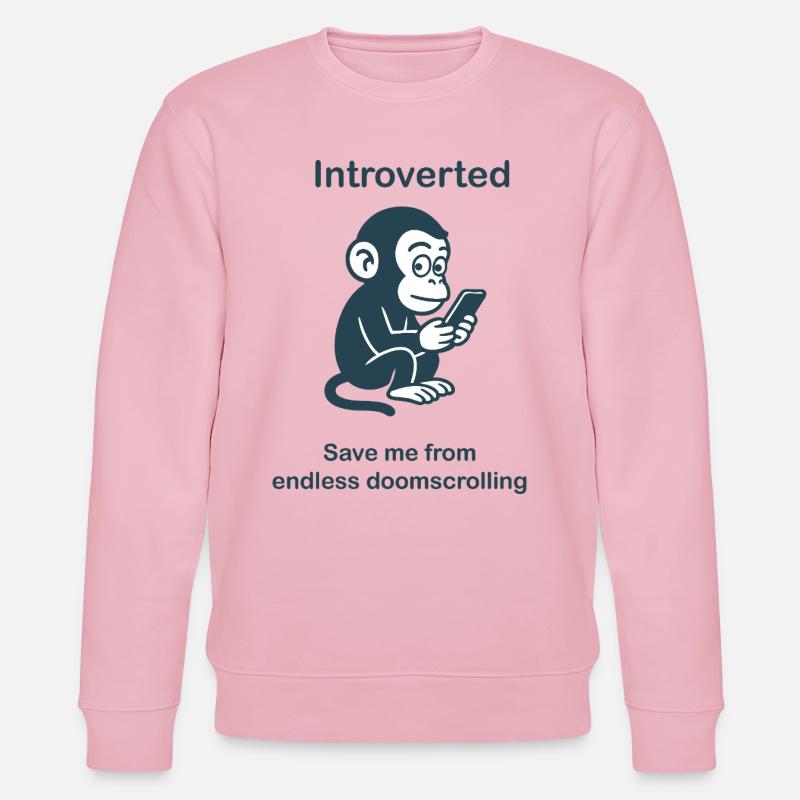 Introvertierter – Endloses Doomscrolling - Stanley/Stella Unisex Bio-Sweatshirt CHANGER  - Hellrosa
