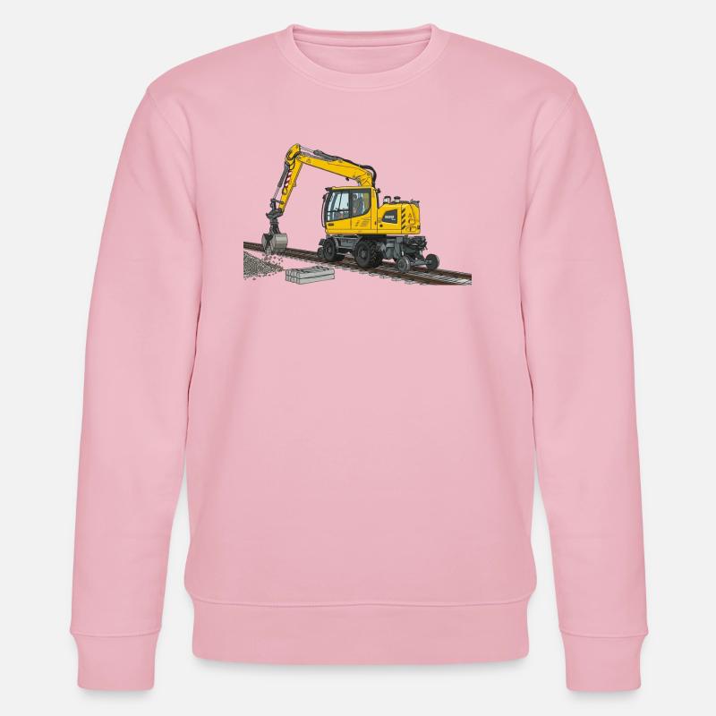 Zweiwegebagger Bagger Gleisbau - Stanley/Stella Unisex Bio-Sweatshirt CHANGER - Hellrosa