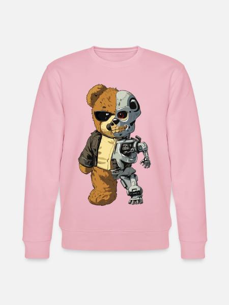 Bear Robot Cyborg - Stanley/Stella CHANGER Unisex Organic Sweatshirt - cotton pink