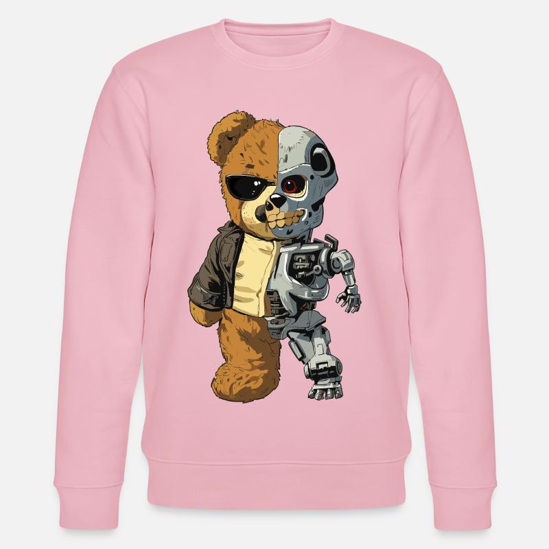 Bear Robot Cyborg - Stanley/Stella CHANGER Unisex Organic Sweatshirt - cotton pink