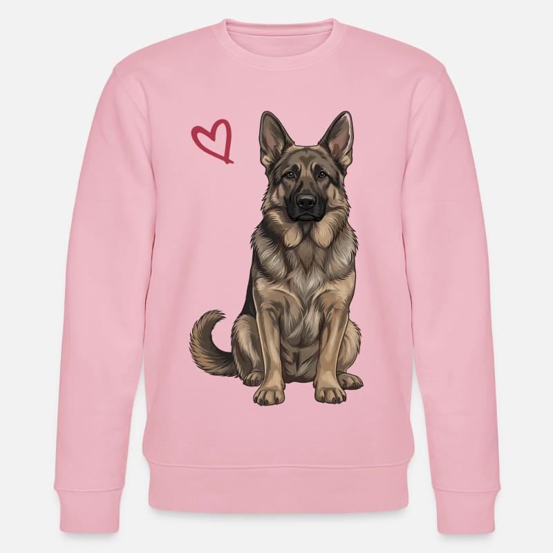 Schwarz-brauner Deutscher Schäferhund - Stanley/Stella Unisex Bio-Sweatshirt CHANGER  - Hellrosa