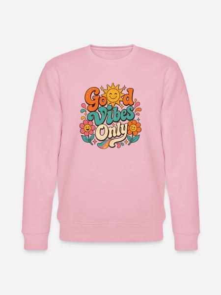 Good Vibe's Only Retro Floral - Stanley/Stella CHANGER Unisex Organic Sweatshirt - cotton pink