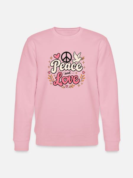 Frieden und Liebe - Stanley/Stella Unisex Bio-Sweatshirt CHANGER  - Hellrosa