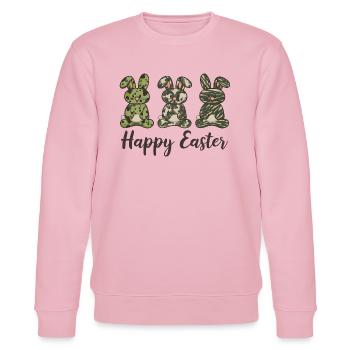 Happy Easter Bunny – Cool Bunny Camouflage Fur - Stanley/Stella CHANGER Unisex Organic Sweatshirt - cotton pink - Front - Jaron (178cm) & Liana (172cm)