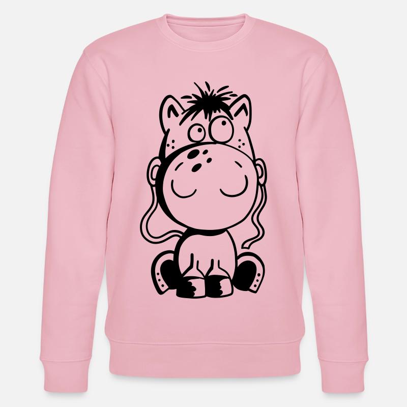 Petit cheval - poney - bande dessinée - cheval - Sweat bio CHANGER Stanley/Stella Unisexe - rose pâle