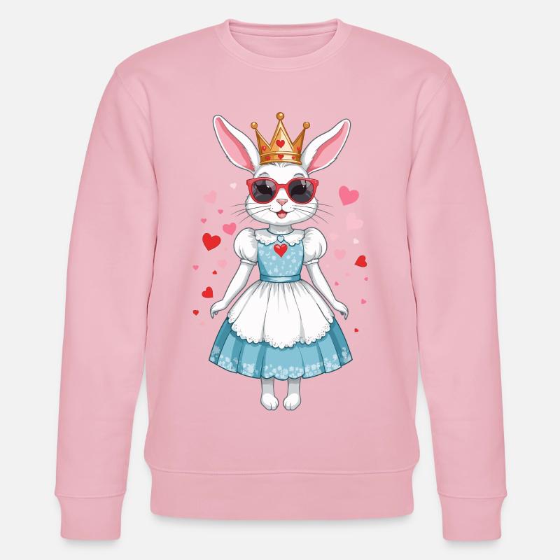 Süße Hasen Prinzessin - Stanley/Stella Unisex Bio-Sweatshirt CHANGER  - Hellrosa