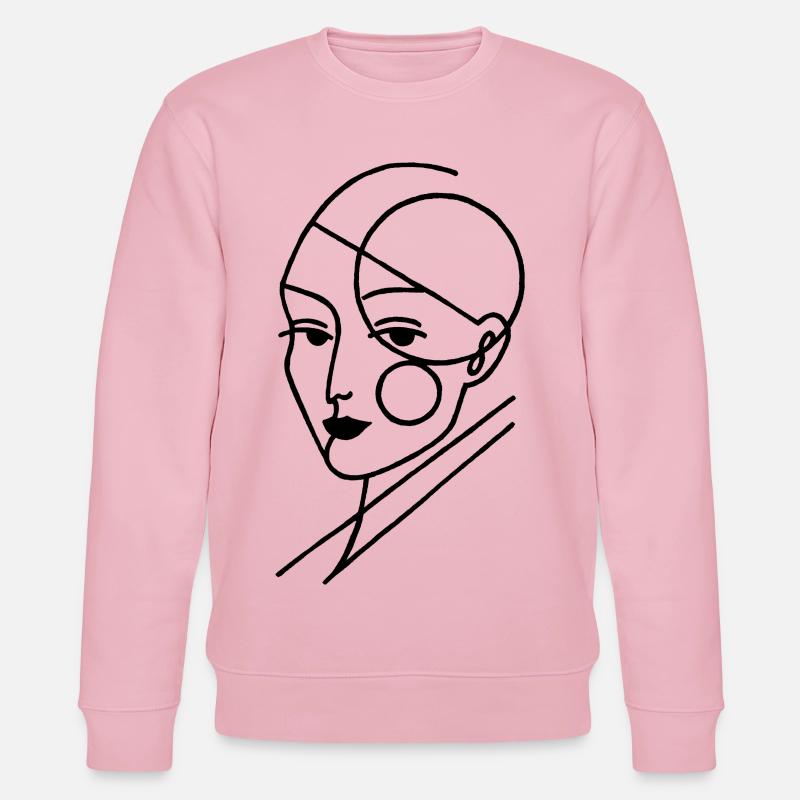 Schwarzer geometrischer Mensch - Stanley/Stella Unisex Bio-Sweatshirt CHANGER  - Hellrosa