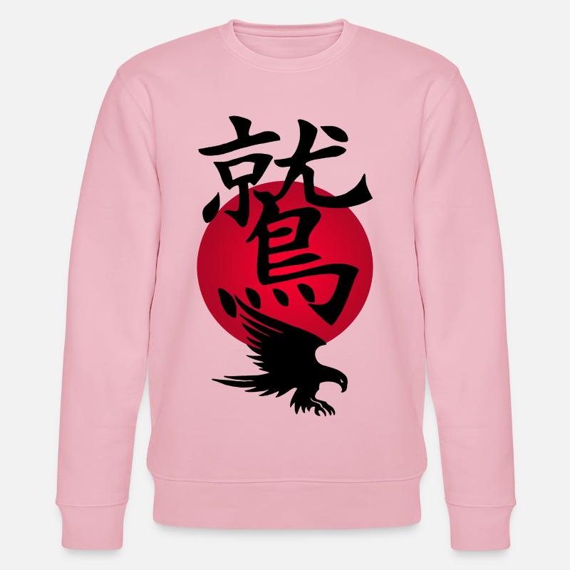 Schwarzer Adler und Rote Sonne - Stanley/Stella Unisex Bio-Sweatshirt CHANGER  - Hellrosa