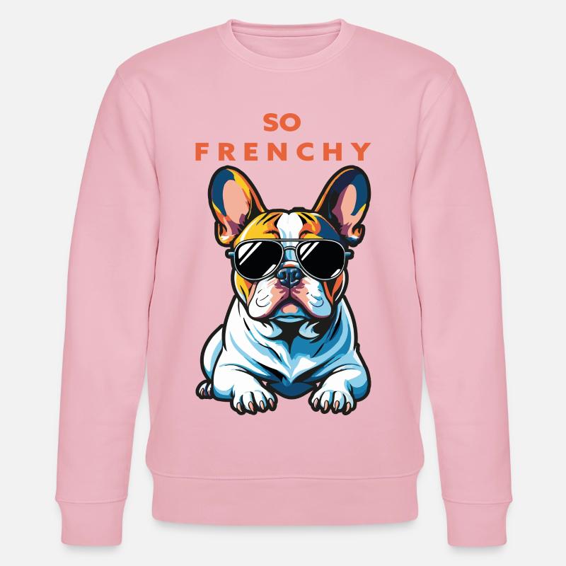 Bouledogue français Pop Chic Lunettes - Sweat bio CHANGER Stanley/Stella Unisexe - rose pâle