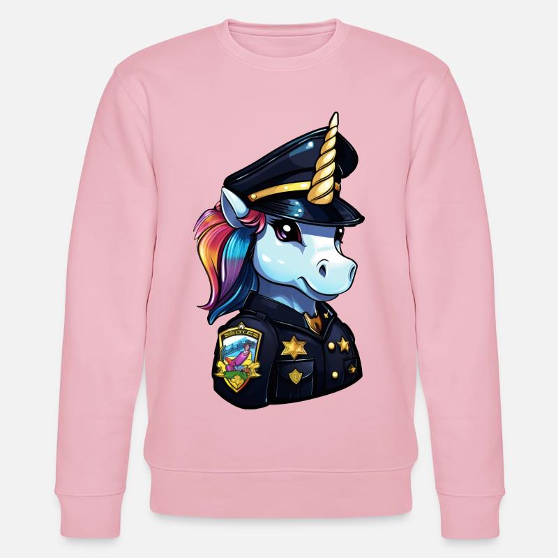 Einhorn Polizei - Stanley/Stella Unisex Bio-Sweatshirt CHANGER  - Hellrosa