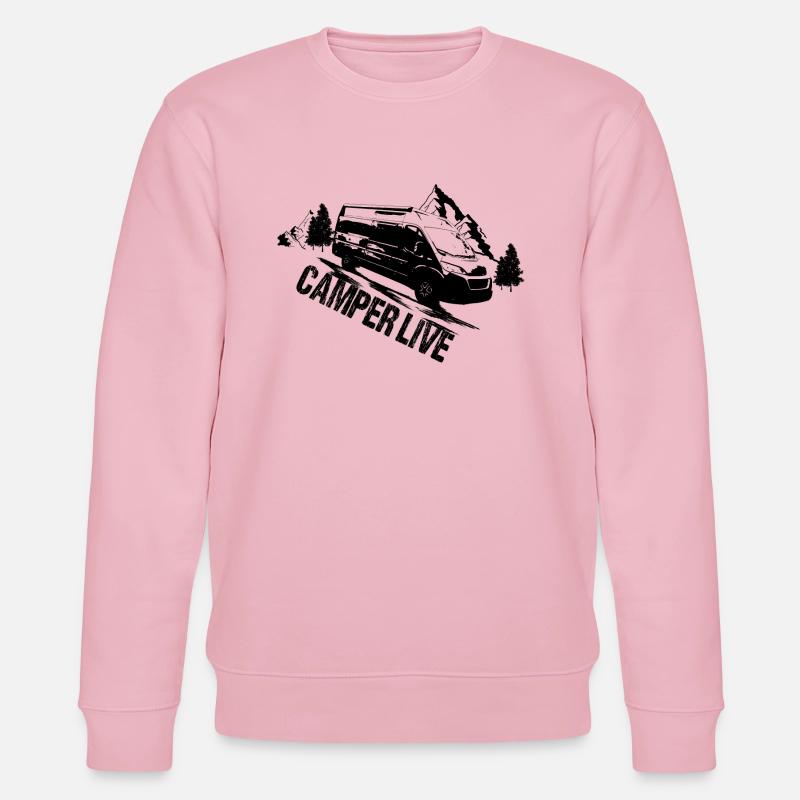 Camping - Campervan - Stanley/Stella Unisex Bio-Sweatshirt CHANGER  - Hellrosa