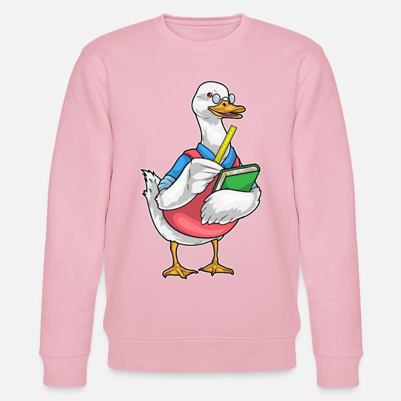 Duck Math Teacher Ruler - Stanley/Stella CHANGER Unisex Organic Sweatshirt - cotton pink