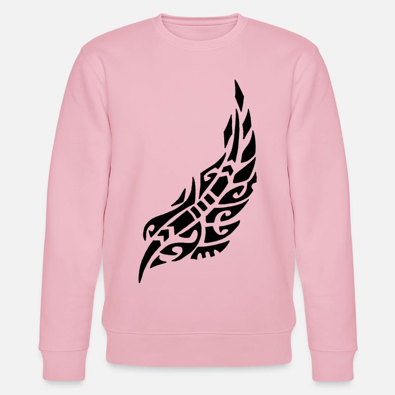 Schwarze Feder des Vogels - Stanley/Stella Unisex Bio-Sweatshirt CHANGER  - Hellrosa