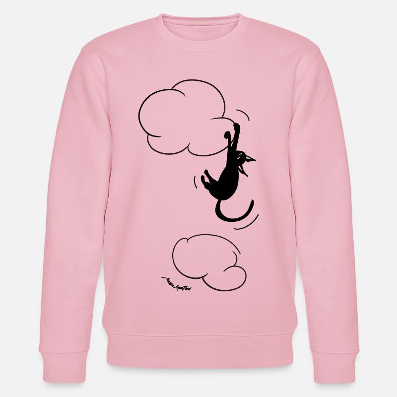 Chat noir suspendu à un nuage. - Sweat bio CHANGER Stanley/Stella Unisexe - rose pâle