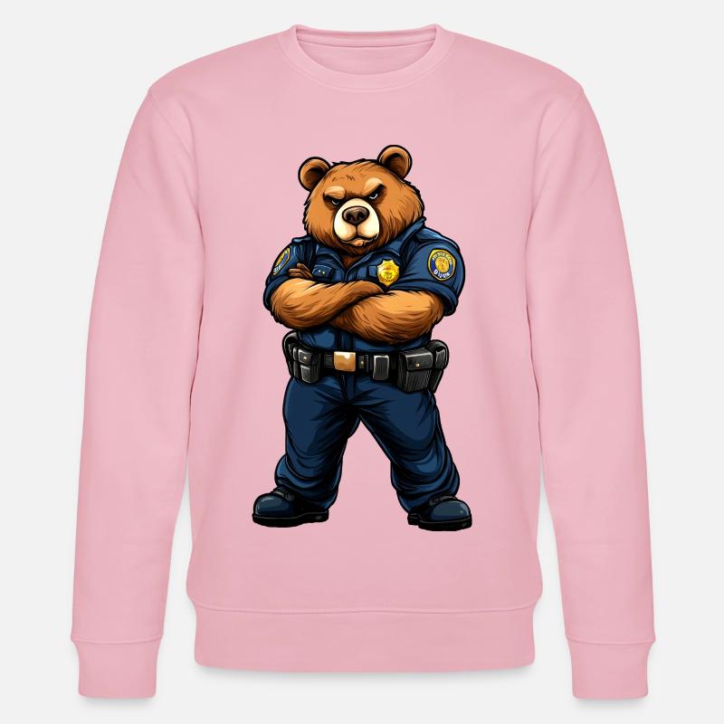 Bären Polizei - Braunbär - Stanley/Stella Unisex Bio-Sweatshirt CHANGER  - Hellrosa
