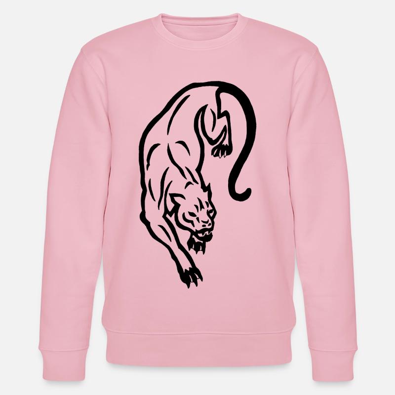 Silhouette de panthère noire - Sweat bio CHANGER Stanley/Stella Unisexe - rose pâle