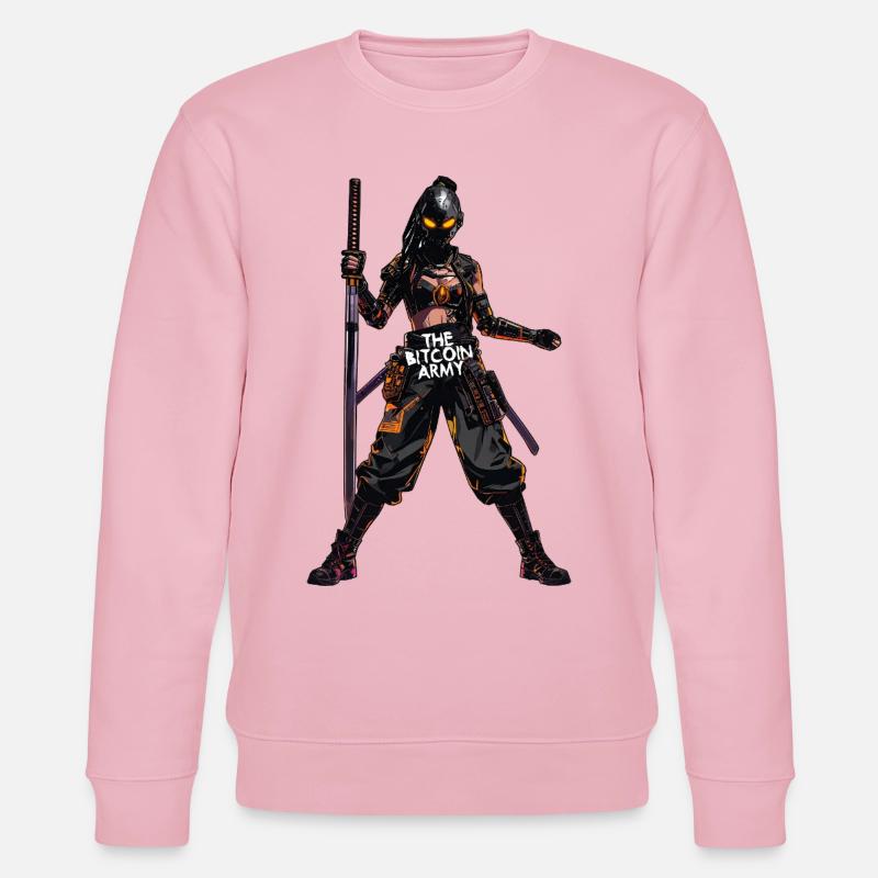 Bitcoin Bazooka – Die Bitcoin-Armee – Samurai 03 - Stanley/Stella Unisex Bio-Sweatshirt CHANGER  - Hellrosa