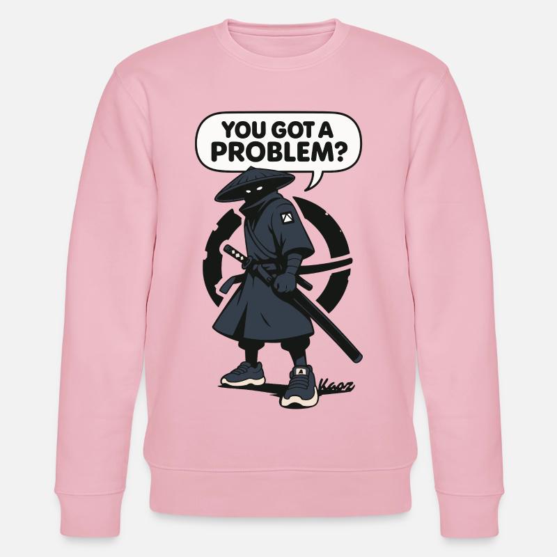 Schatten ninja mit Spruch - Stanley/Stella Unisex Bio-Sweatshirt CHANGER  - Hellrosa