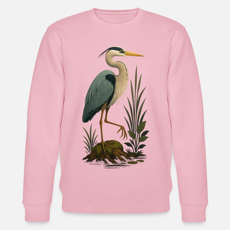 Cigogne élégante dans un marécage - Sweat bio CHANGER Stanley/Stella Unisexe - rose pâle