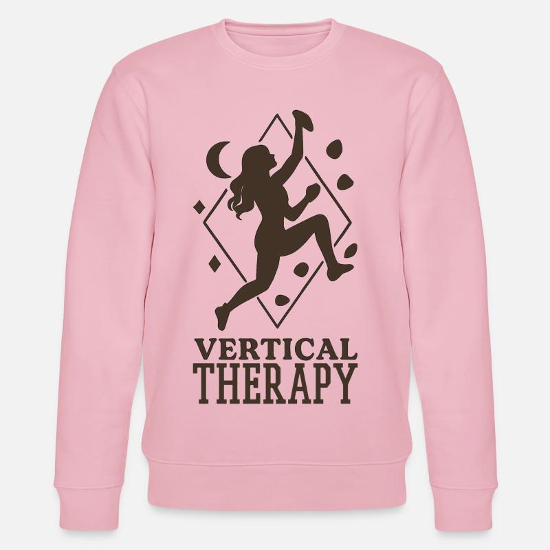 Vertical Therapy: Bouldering & Climbing Boho Design - Stanley/Stella CHANGER Unisex Organic Sweatshirt - cotton pink