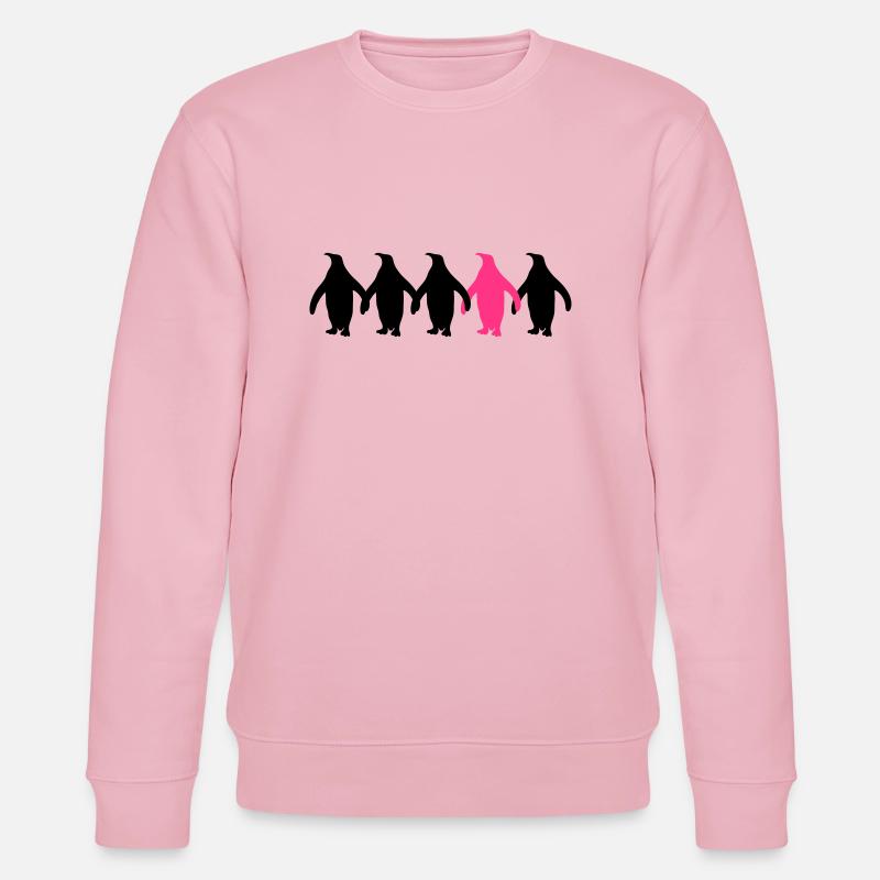 Be Different Pinguine Muster Lustig - Stanley/Stella Unisex Bio-Sweatshirt CHANGER  - Hellrosa
